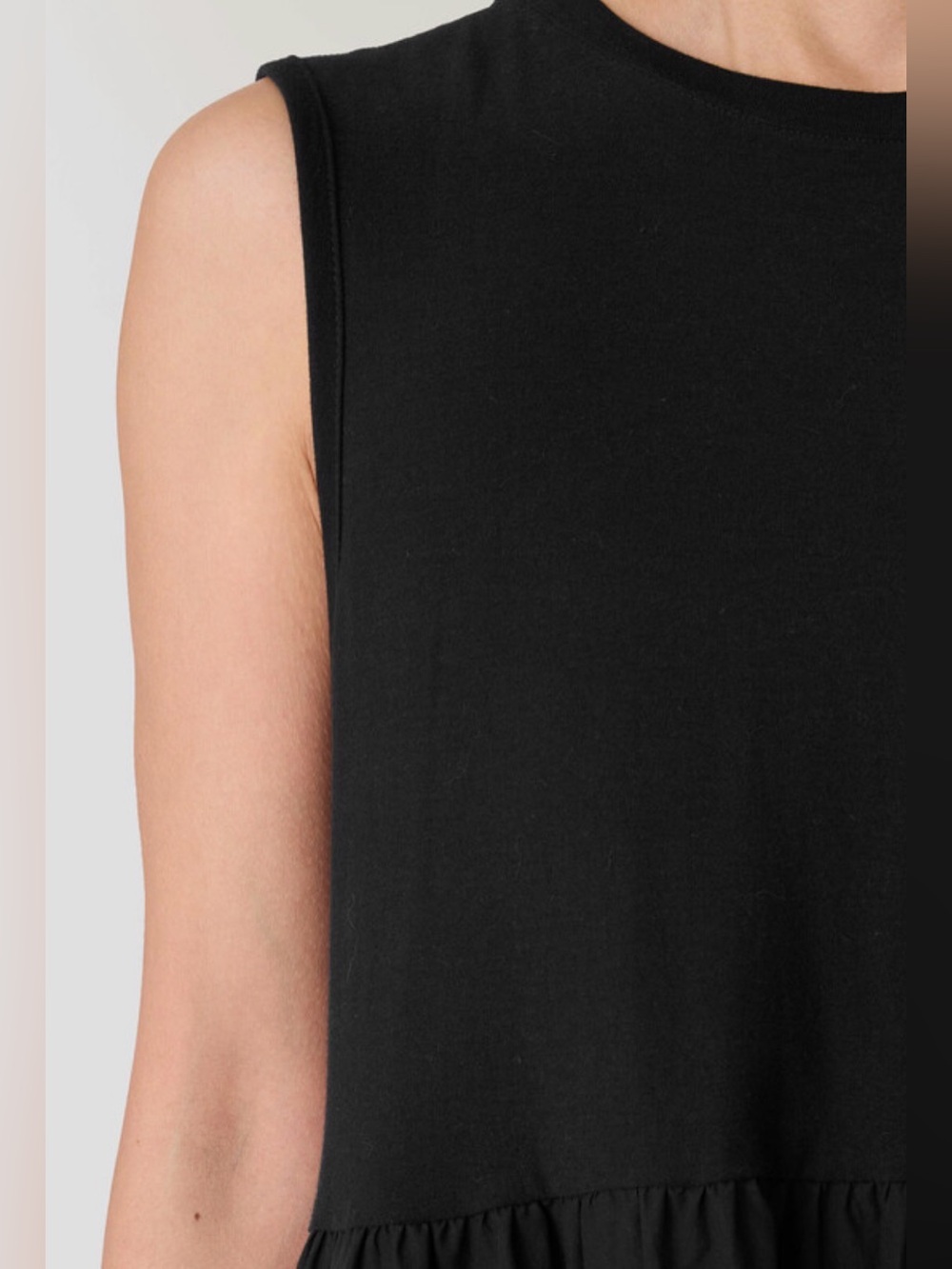 Eileen Fisher Black Organic Cotton Poplin Neck Maxi Dress womens XL - Picture 5 of 14
